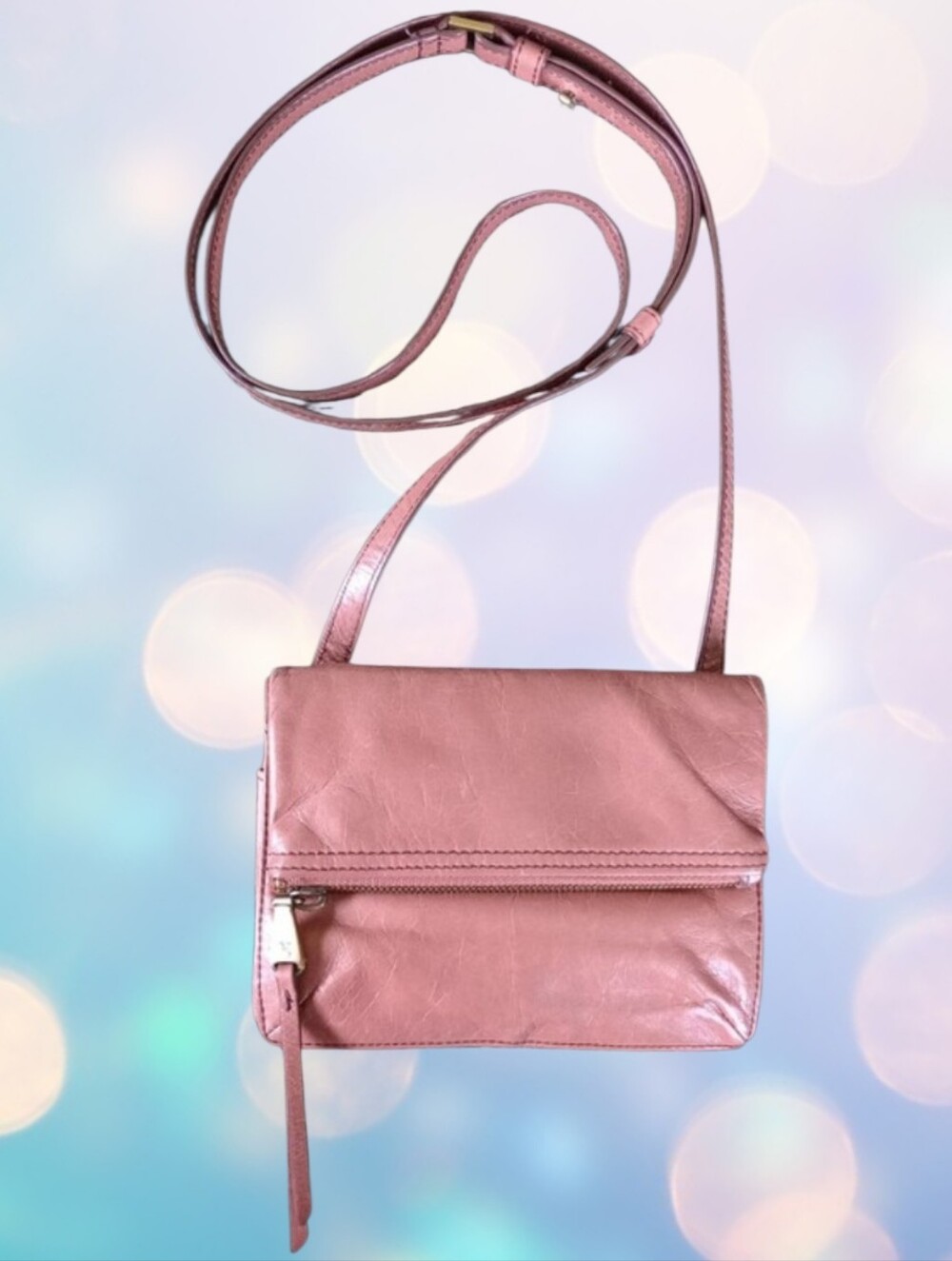 HOBO Glade Leather Crossbody Bag Dusty Pink